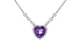 Heart Shaped Amethyst & Diamond Pendant - Isaac Westman - 1